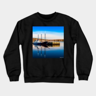 Boats at Bedford Waterfront Crewneck Sweatshirt